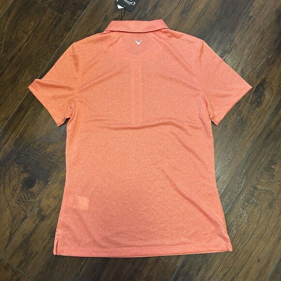 NWT Women's Callaway 1/4 Zip Short Sleeve Golf Polo XS Opti-Dri Firelight Orange - Picture 6 of 6